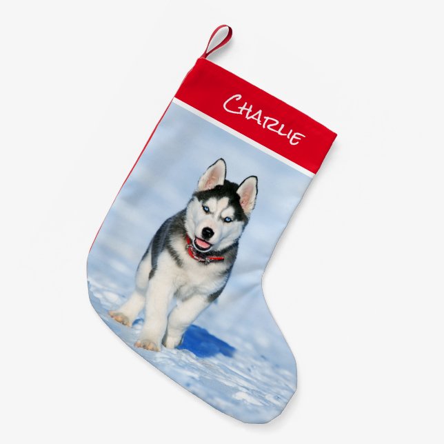 Siberian Husky Christmas Stocking (Front (Hanging))
