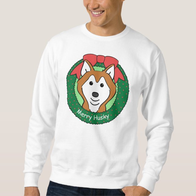 Siberian Husky Christmas Sweatshirt (Front)