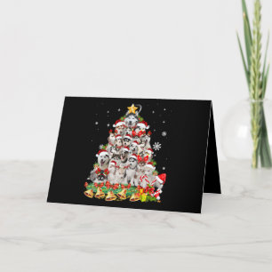 Siberian husky christmas tree lights   dog xmas card