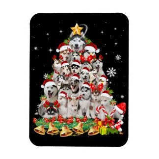 Siberian husky christmas tree lights | dog xmas magnet