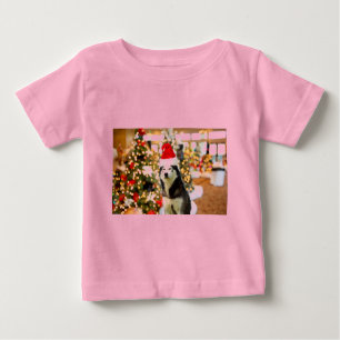 Siberian Husky Christmas Tree Tees Tshirt