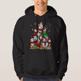 Siberian Husky Christmas Tree Xmas Gift Dog Lover Hoodie