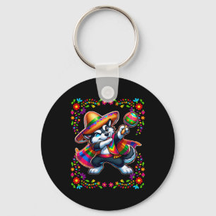 Siberian Husky Cinco De Mayo Pet Lover Funny Dog  Key Ring