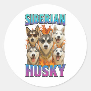 Siberian Husky Classic Round Sticker