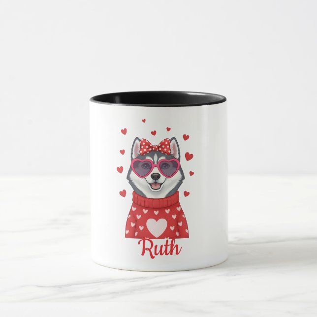 Siberian Husky coffee mug Valentine's Day 2026 (Center)