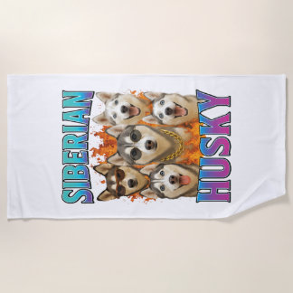Siberian Husky Copy Beach Towel