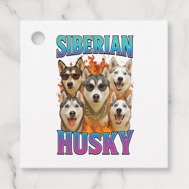 Siberian Husky Copy Favour Tags (Front)