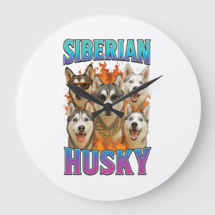 Siberian Husky Copy Large Clock