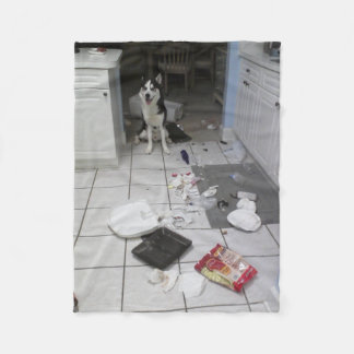 Siberian Husky Custom Fleece Blanket, Small Blanket