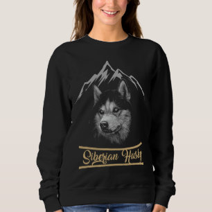 Siberian Husky Dad And Mum Print On Back Sweatshirt