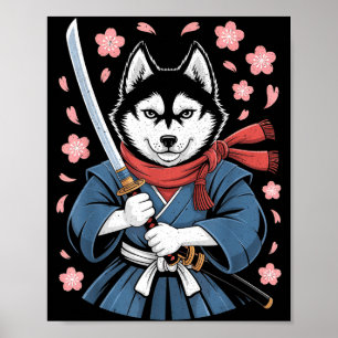 Siberian Husky Dad Cute Japanese Anime Stuff Samur Poster