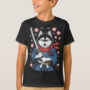Siberian Husky Dad Cute Japanese Anime Stuff Samur T-Shirt