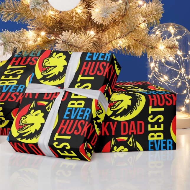   Siberian Husky Dad, Dog Dad, Dog Lovers Gift     Wrapping Paper (Holidays)