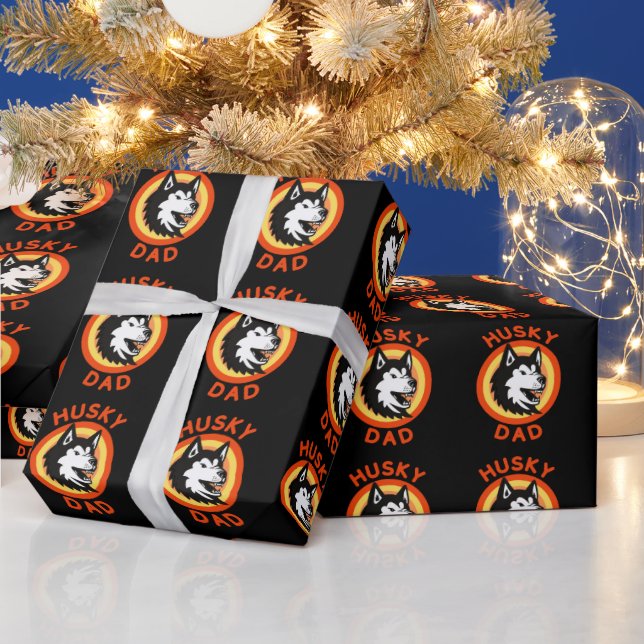   Siberian Husky Dad, Dog Dad, Dog Lovers Gift     Wrapping Paper (Holidays)