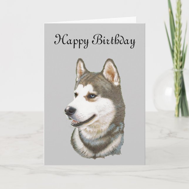 Siberian Husky Dog Art Card (Front)