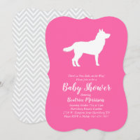 Siberian Husky Dog Baby Shower Girl Pink