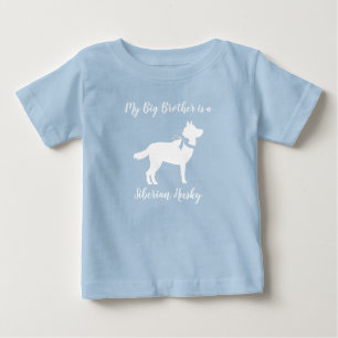 Siberian Husky Dog Baby Shower Puppy Blue Boy T-Shirt