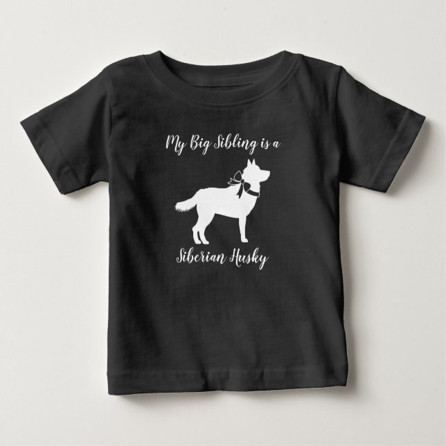 Siberian Husky Dog Baby Shower Puppy Grey Baby T-Shirt (Front)