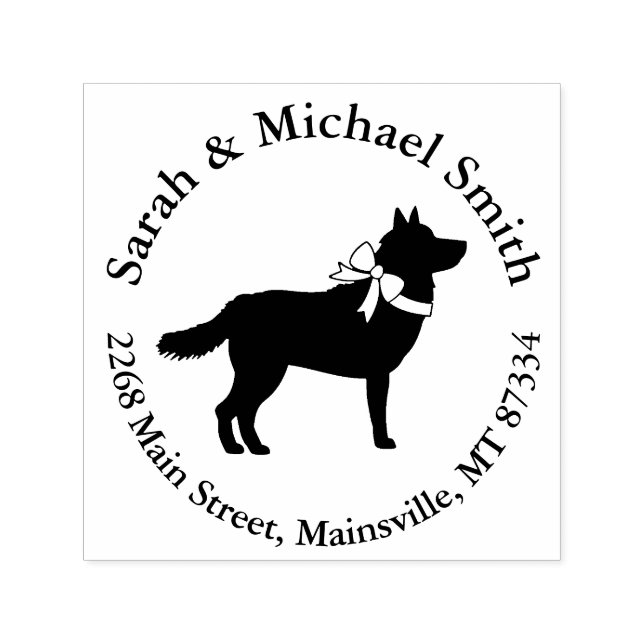 Siberian Husky Dog Baby Shower Puppy Grey Self-inking Stamp (Design)