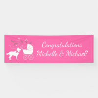 Siberian Husky Dog Baby Shower Puppy Pink Girl