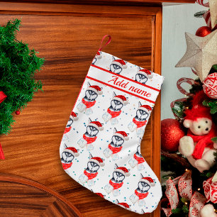Siberian Husky Dog Breed Christmas Stars Small Christmas Stocking