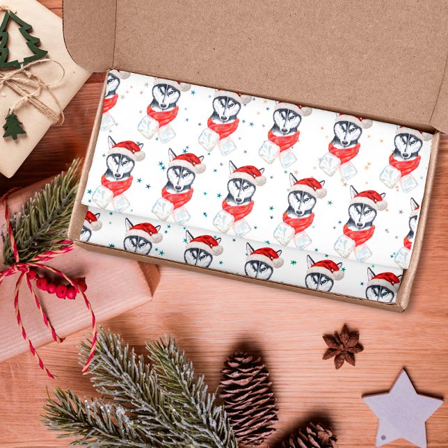 Siberian Husky Dog Breed Christmas Stars Tissue Paper (Creator Uploaded)