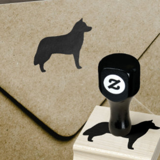 Siberian Husky Dog Breed Silhouette Rubber Stamp