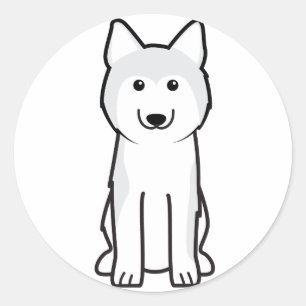 Siberian Husky Dog Cartoon Classic Round Sticker