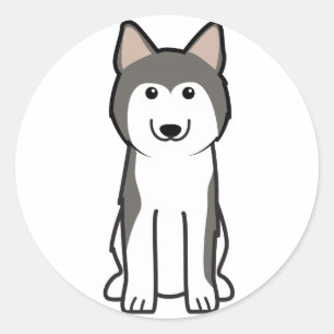 Siberian Husky Dog Cartoon Classic Round Sticker