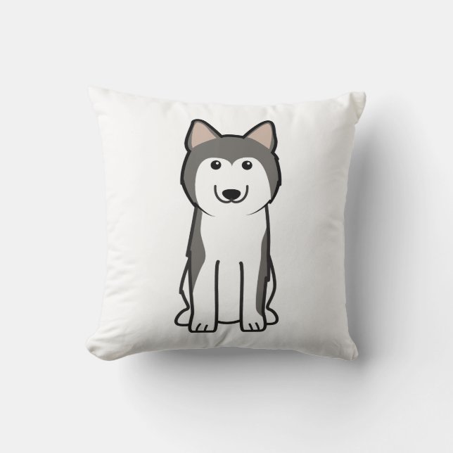 Siberian Husky Dog Cartoon Cushion (Front)
