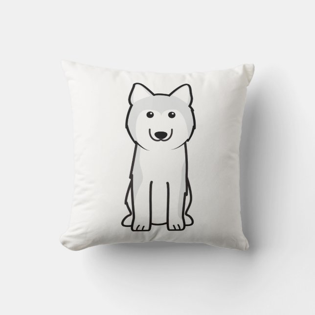 Siberian Husky Dog Cartoon Cushion (Front)