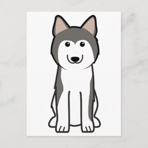 Siberian Husky Dog Cartoon Postcard