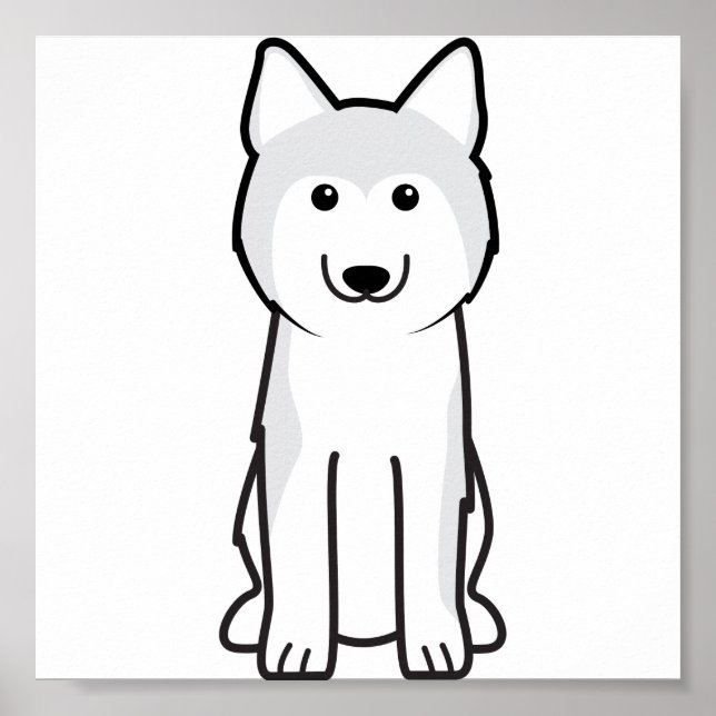 Siberian Husky Dog Cartoon Poster (Front)