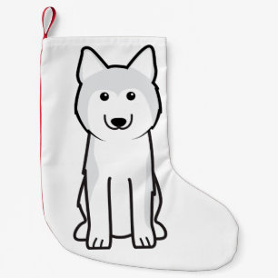 Siberian Husky Dog Cartoon Small Christmas Stocking