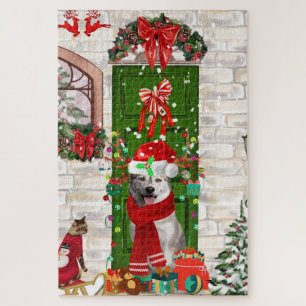 Siberian Husky Dog Christmas Jigsaw Puzzle