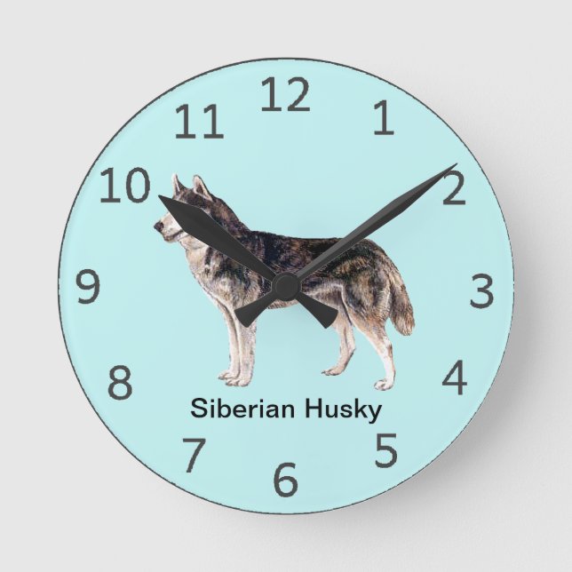 Siberian Husky Dog Clock (Front)