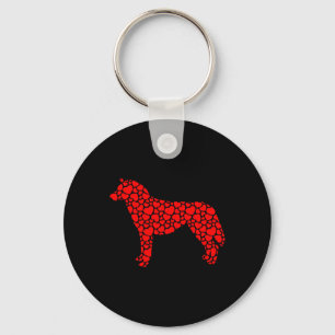 Siberian Husky Dog Cute Silhouette Heart Valentine Key Ring