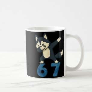 Siberian Husky Dog Dabbing 67 Meme Six Seven Funny Coffee Mug