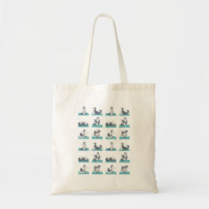 Siberian Husky dog doing yoga Tote bag