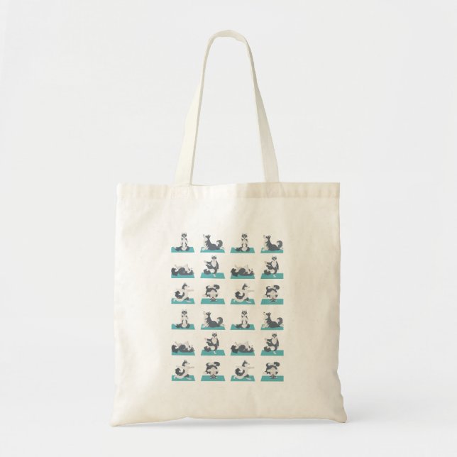 Siberian Husky dog doing yoga Tote bag (Front)