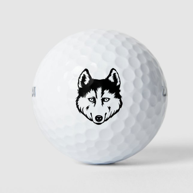 Siberian Husky Dog Golf Balls (Front)