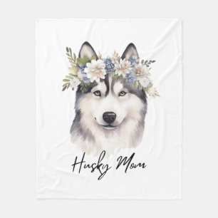 Siberian Husky Dog Lover Fleece Blanket
