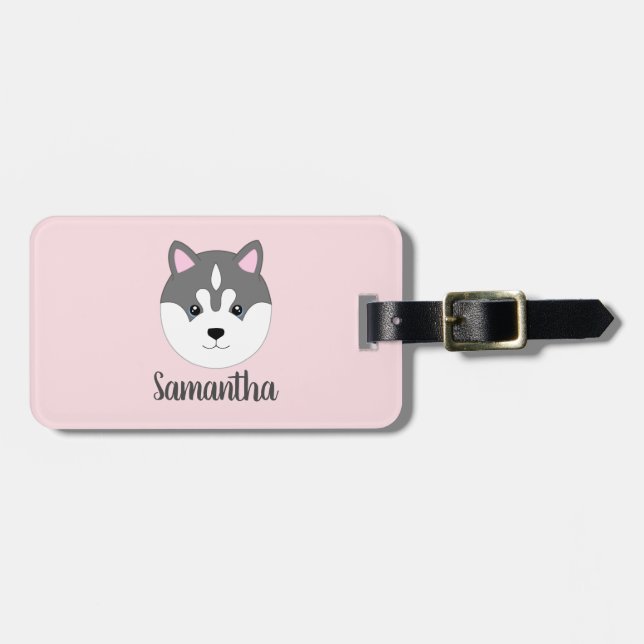 Siberian Husky Dog Luggage Tag (Front Horizontal)
