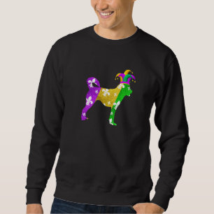 Siberian Husky Dog Mardi Gras Carnivals Funny Pupp Sweatshirt