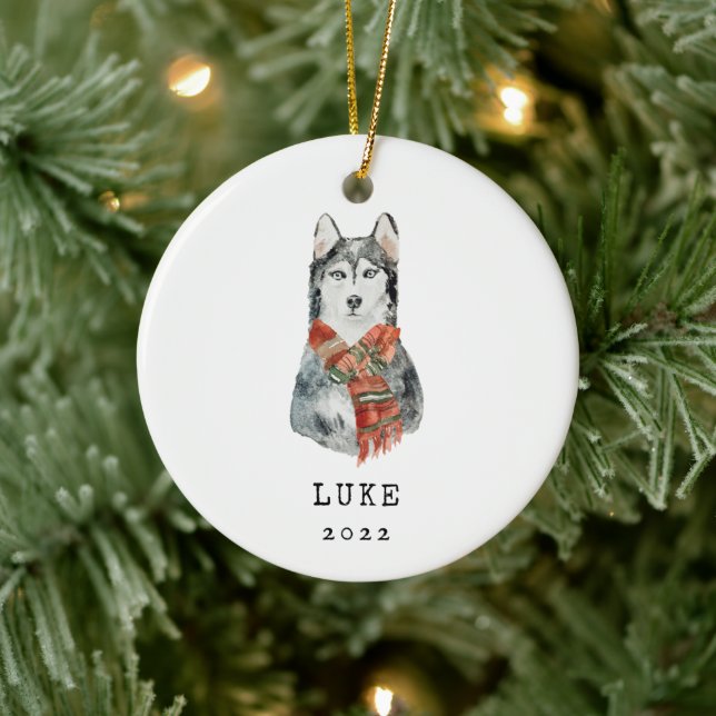 Siberian Husky Dog Memorial Ornament (Tree)