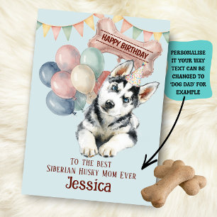 Siberian Husky Dog Mum/Dad Birthday  Card