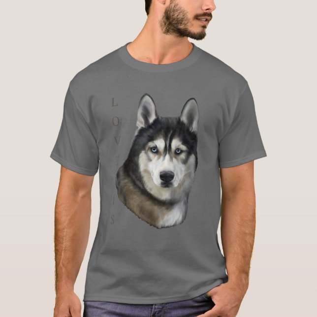 Siberian Husky Dog Mum Dad Tee Husky Apparel Love (Front)