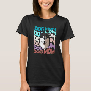 Siberian Husky Dog Mum Retro Vintage Dog Mama  T-Shirt