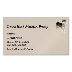 Siberian Husky Dog Pet Animal Magnetic Business Card