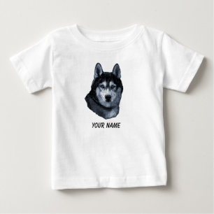 Siberian Husky Dog Pet  Personalized  Baby T-Shirt